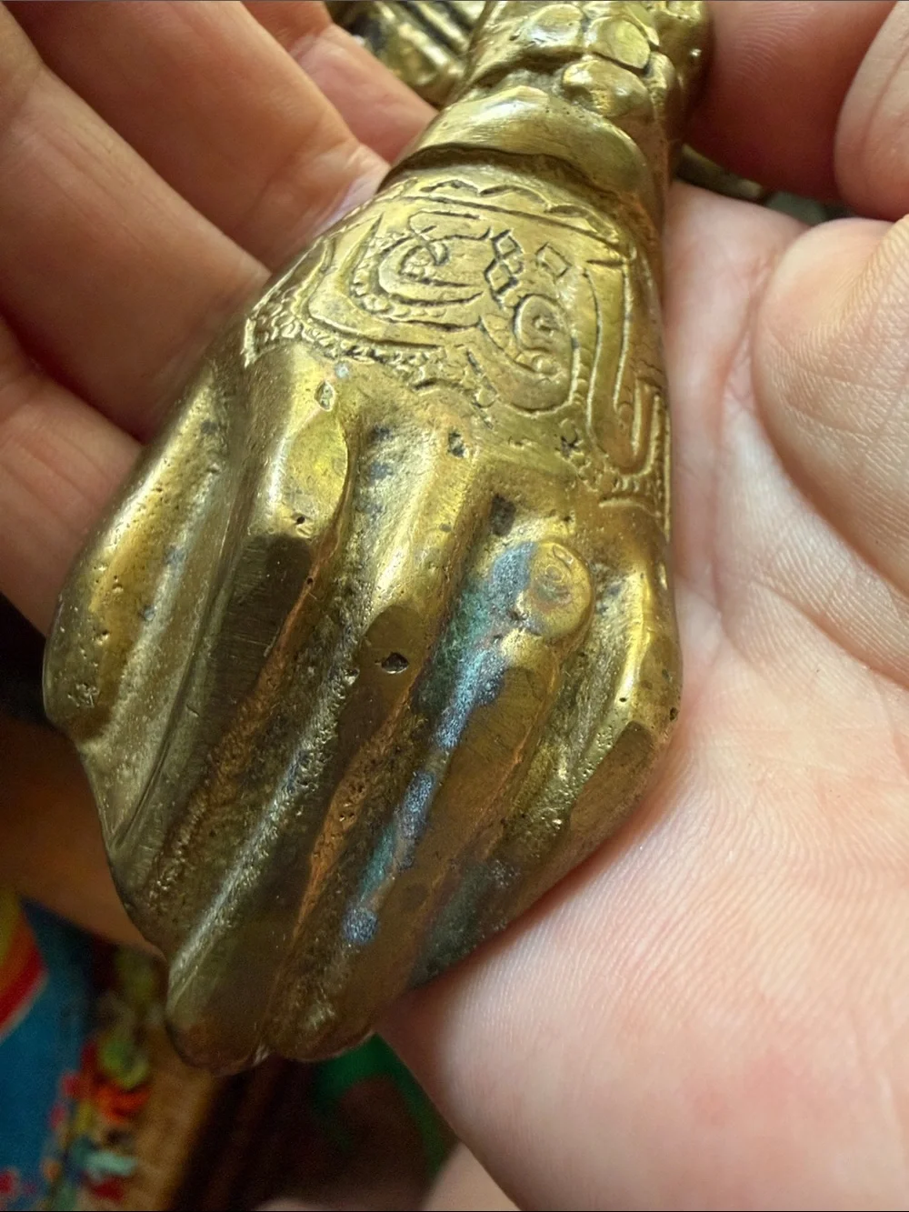 Vintage Hand Of Fatima Door Knocker - Brass